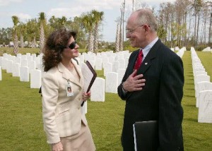 Rose Lee  covers grand opening of VA cemetary in Palm Beach County. James B. Peake Secretary of Veterans Affairs  